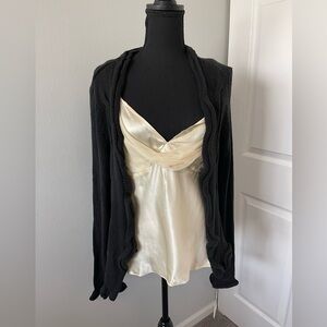 Natural Selection Black Ruffle Trim Open Cardigan l NWT l Size L l Poshmark